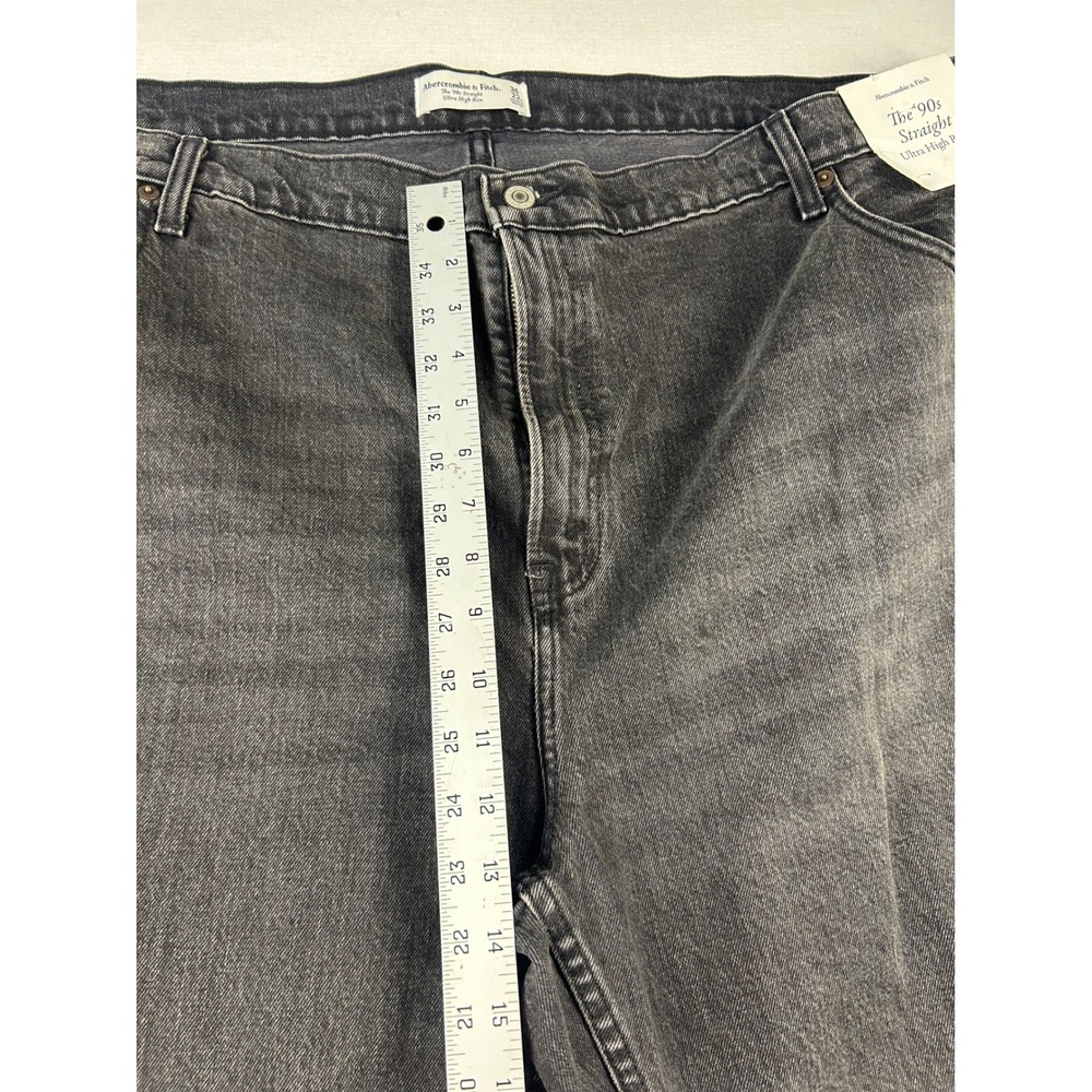 Abercrombie & Fitch The 90s Straight Ultra High Rise Jeans Black 36 22R - Picture 6 of 10